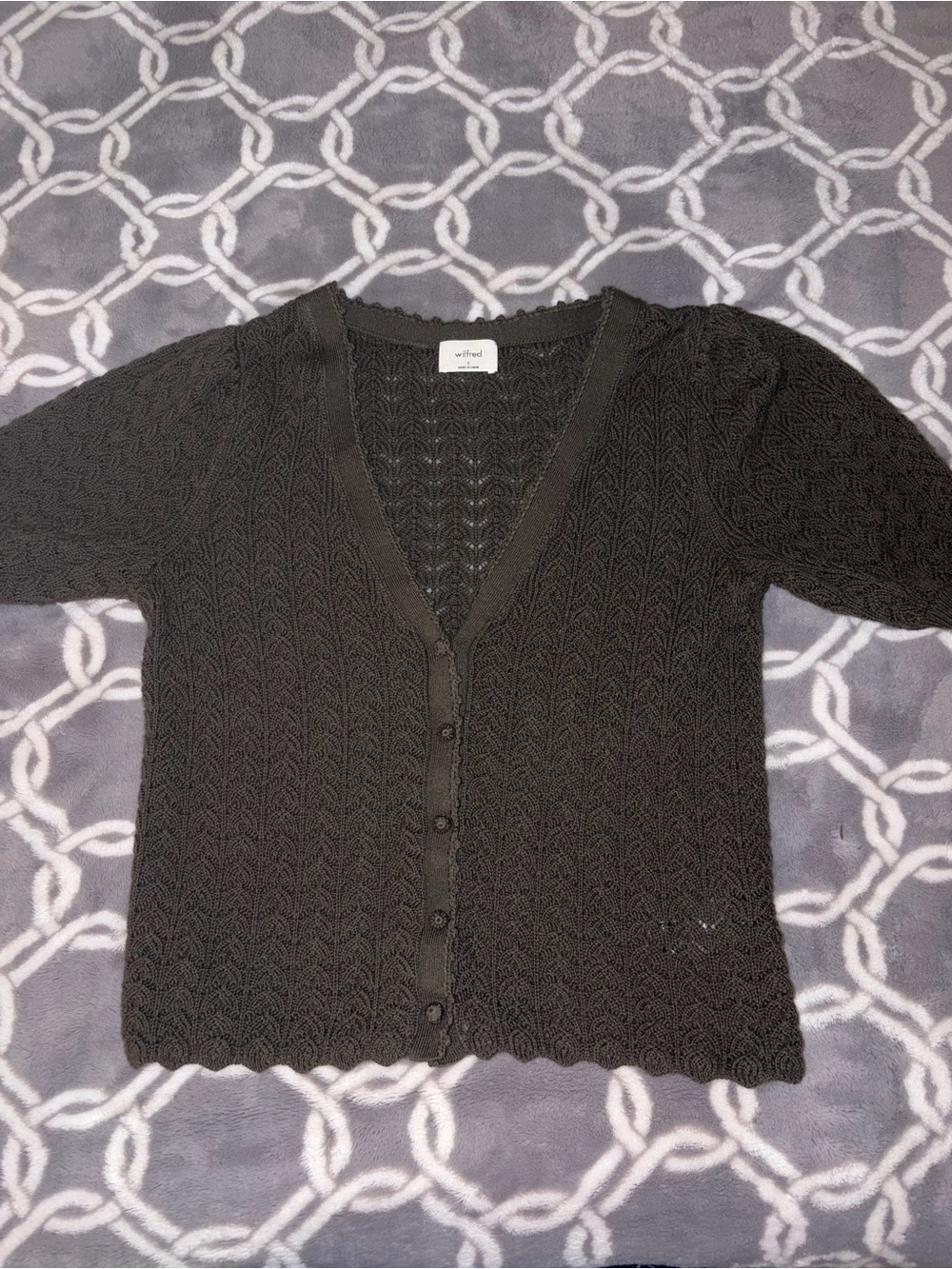 Aritzia Wilfred “Fika” Cardigan in Olive Green